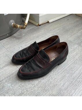 Black / Brown Vintage 90’s “Sioux” Leather Slip-On Loafers / Dress Shoes